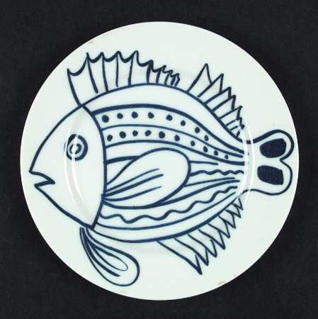 Les Fish Blue Salad Plate