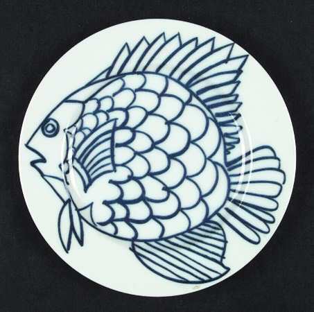 Les Fish Blue Salad Plate