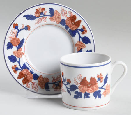 Mandarin Garden Flat Demitasse Cup & Saucer Set