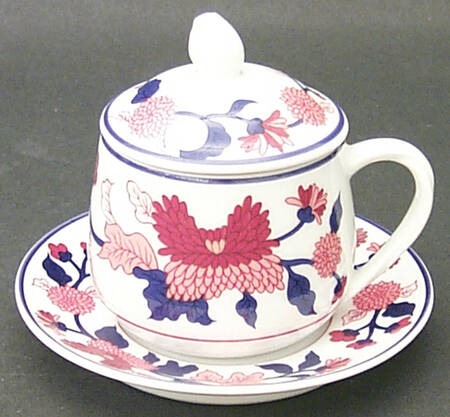 Mandarin Garden 3-Piece Pot de Creme with Underplate