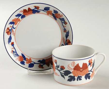 Mandarin Garden Flat Cup & Saucer Set