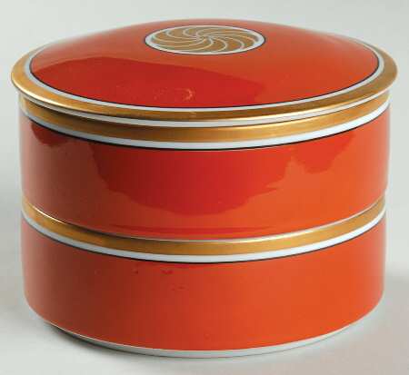 Medaillon d'Or Orange (Terra Cotta) 2 Stack Bon Bon & Lid