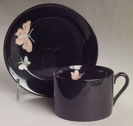Midnight Poppy Flat Cup & Saucer Set