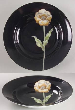 Midnight Poppy Large Rim Soup Bowl