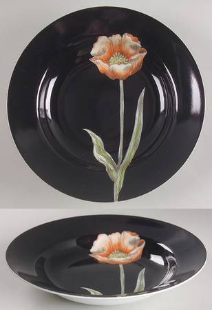 Midnight Poppy Large Rim Soup Bowl