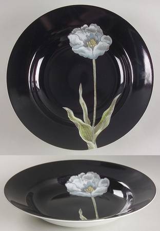Midnight Poppy Large Rim Soup Bowl