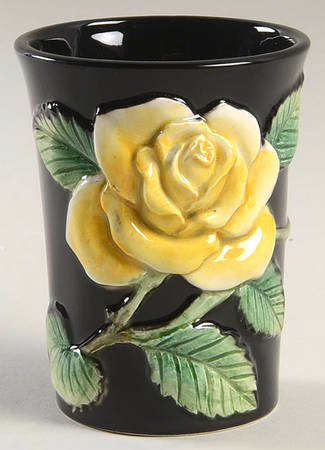 Midnight Rose (Yellow Rose) China Bathroom Tumbler