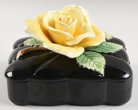 Midnight Rose (Yellow Rose) Single Deck Playing Card Box & Lid with Cards
