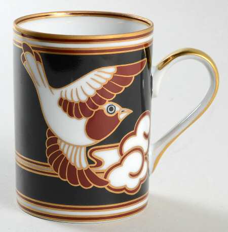 Mouchet d'Or (Red and Gold Bird on Black) Mug