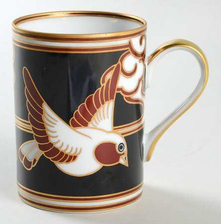 Mouchet d'Or (Red and Gold Bird on Black) Mug