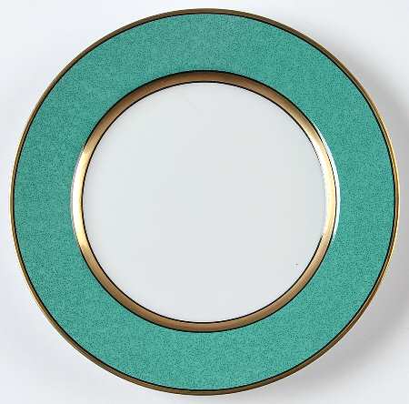 Mouchetee Teal Green Bread & Butter Plate