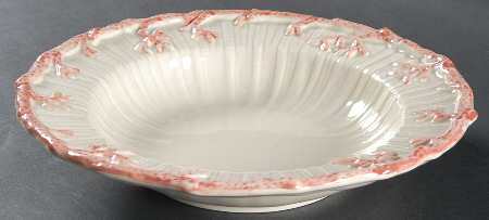 Oceana (Pink Coral Edge) Large Rim Soup Bowl