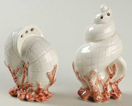Oceana (Pink Coral Edge) Figural Salt & Pepper Set