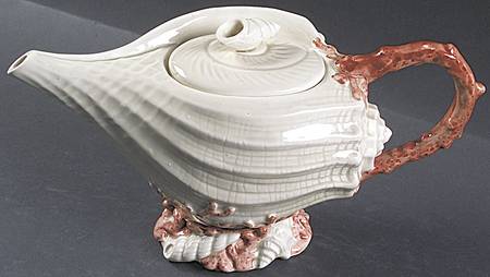 Oceana (Pink Coral Edge) Teapot & Lid