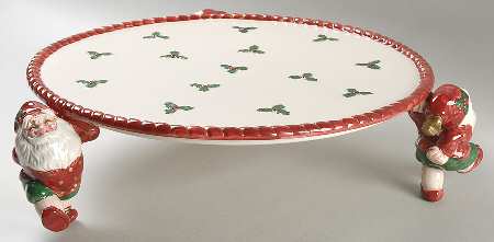 Old World Elf 12" Diameter Pedestal Cake Stand