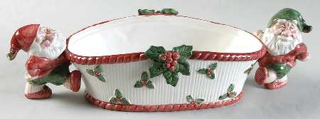 Old World Elf Cranberry Bowl by Fitz & Floyd