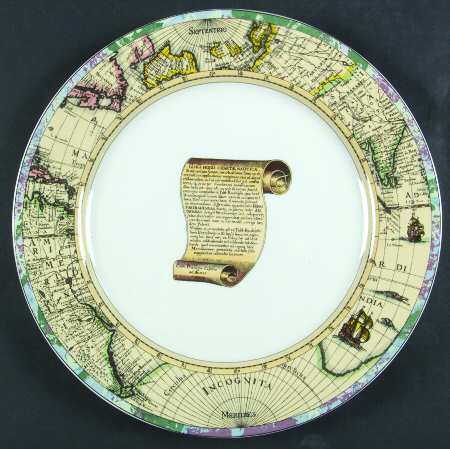 Old World Maps 12" Chop Plate (Round Platter)