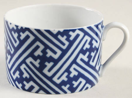 Oriental Geometric Blue Flat Cup