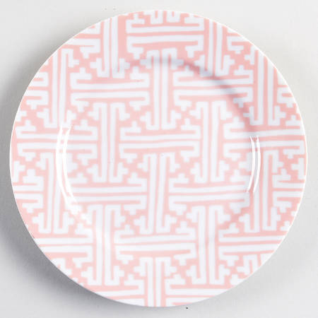 Oriental Geometric Peach Bread & Butter Plate