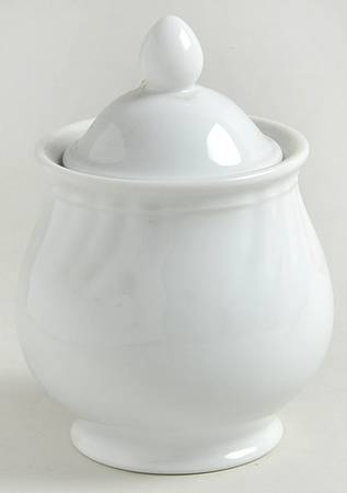 Orleans White Sugar Bowl & Lid