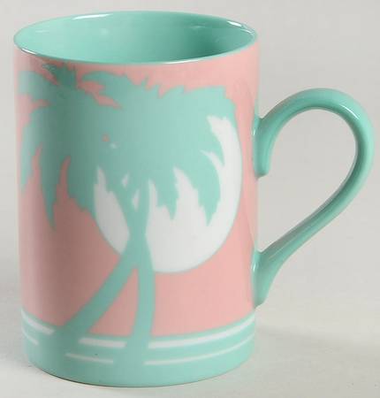 Palm Beach (Peach, Green) Mug