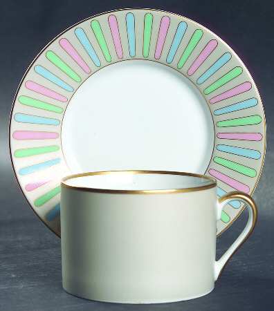 Pastel Colonnade Flat Cup & Saucer Set