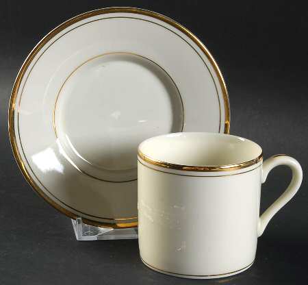 Palais Buff Flat Demitasse Cup & Saucer Set