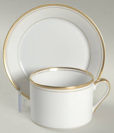 Palais White (Japan) Flat Cup & Saucer Set