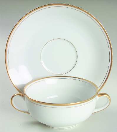 Palais White (Japan) Flat Cream Soup Bowl & Saucer Set