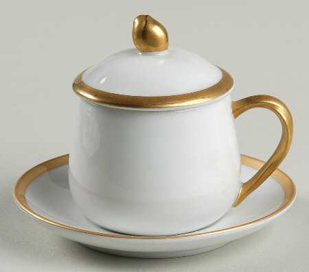 Palais White (Japan) 3-Piece Pot de Creme with Underplate by Fitz & Floyd