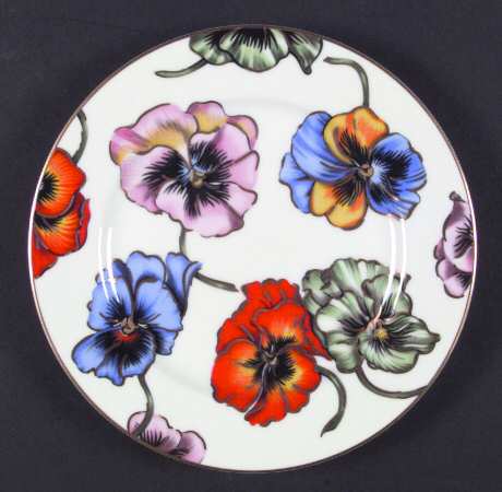 Pansies (White Body) Salad Plate