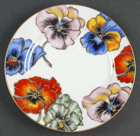 Pansies (White Body) Bread & Butter Plate