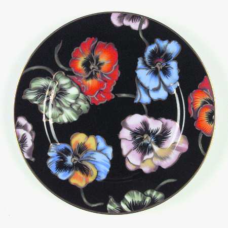 Pansies (Black Body) by Fitz &amp; Floyd