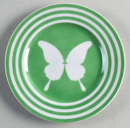 Papillon (White Butterfly on Green) Salad Plate