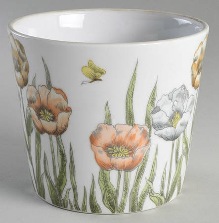 Pastel Poppy (White Background) 6" Flower Pot No Underplate