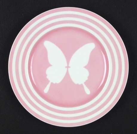Papillon (White Butterfly on Peach) Salad Plate