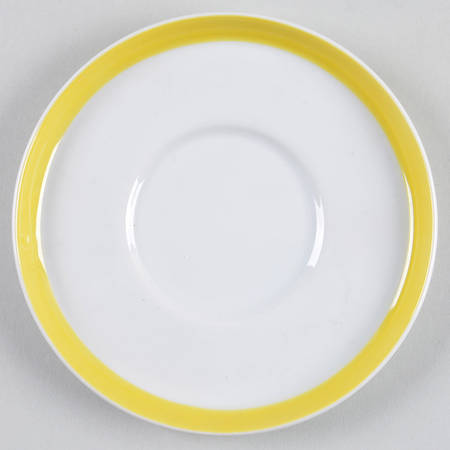 Papillon (White Butterfly on Yellow) Saucer for Irish Coffee Cup