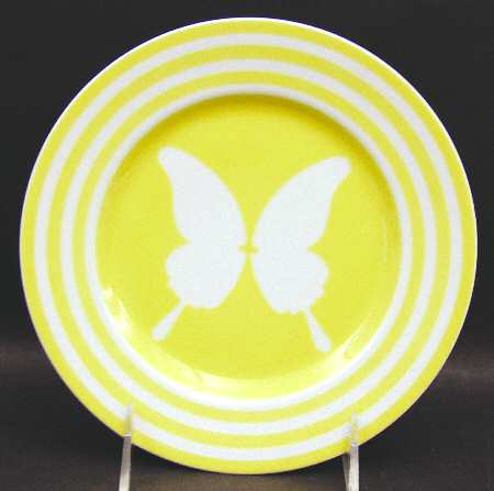 Papillon (White Butterfly on Yellow) Salad Plate