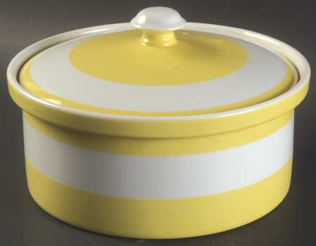 Papillon (White Butterfly on Yellow) 1.5 Qt Round Covered Casserole