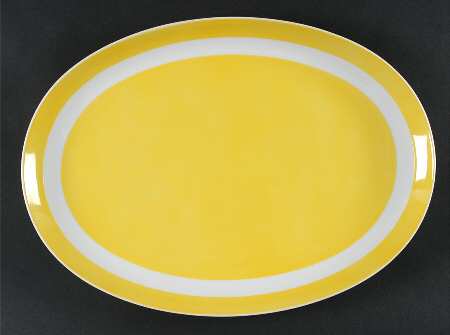 Papillon (White Butterfly on Yellow) 16" Oval Serving Platter