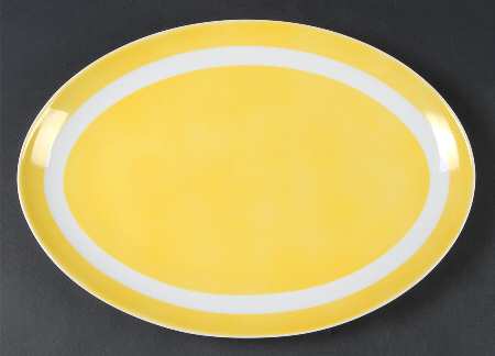 Papillon (White Butterfly on Yellow) 14" Oval Serving Platter