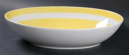 Papillon (White Butterfly on Yellow) 10" Oval Vegetable Bowl