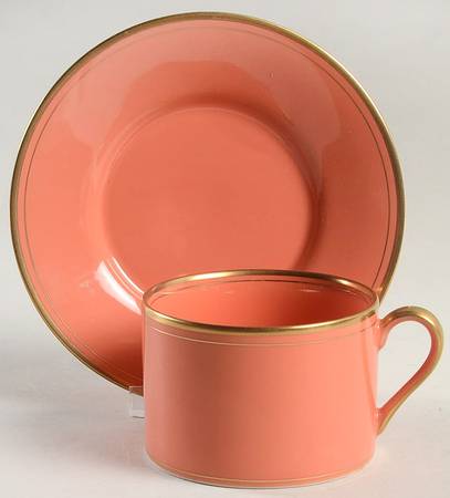 Pavillon Apricot Flat Cup & Saucer Set