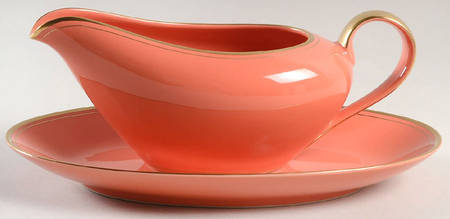 Pavillon Apricot Gravy Boat & Underplate/Relish