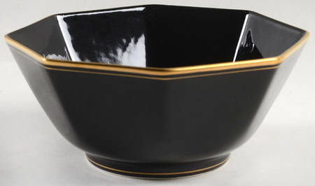 Pavillon Black 7" Octagonal Vegetable Bowl