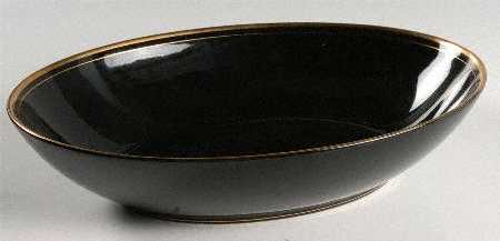 Pavillon Black 10" Oval Vegetable Bowl