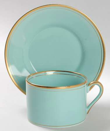 Pavillon Turquoise Flat Cup & Saucer Set