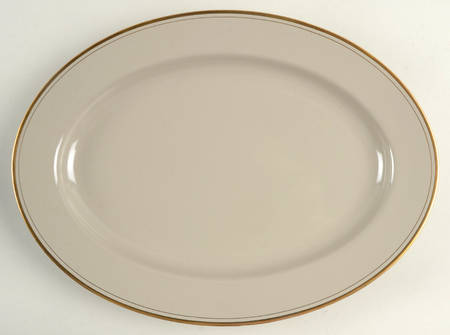 Pavillon Greige 14" Oval Serving Platter