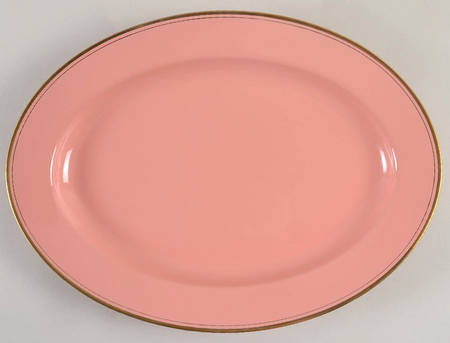 Pavillon Peach Coral 14" Oval Serving Platter