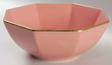 Pavillon Peach Coral 8" Octagonal Vegetable Bowl